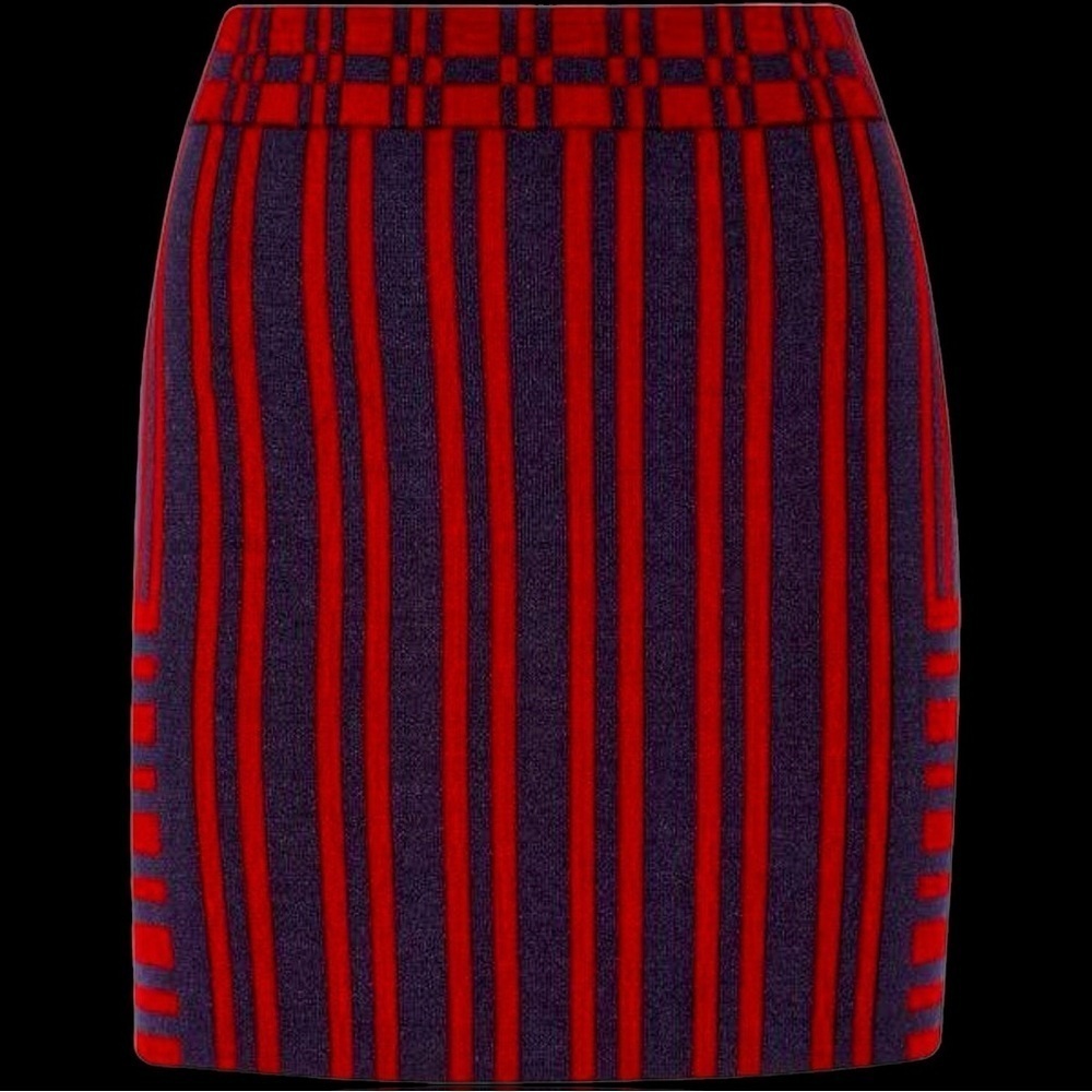 NWT Tanya Taylor ‘Katie’ Skirt in “Navy & Burgundy Stripe” Size XS